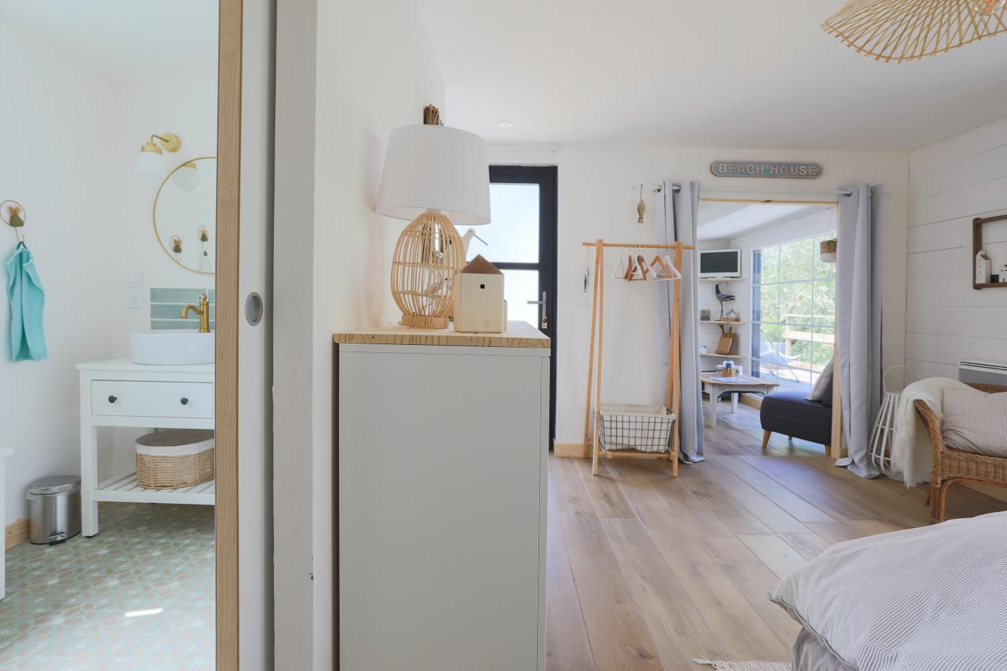 Chambre dans cabane vue sur la rivière avec PdJ Lannion Extérieur photo